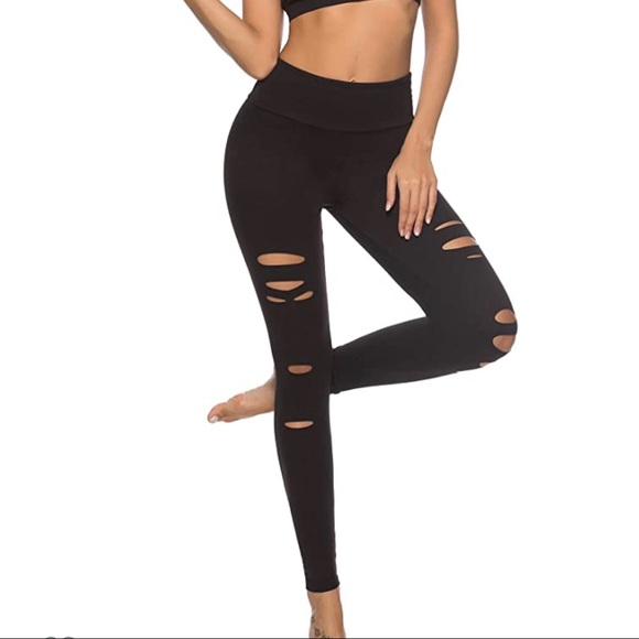 distressed black leggings